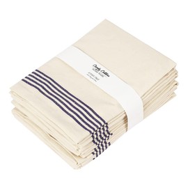 Candy Cottons Stripe Kitchen Towels Decor 18x28 in Cotton Tea Dish Towels Boho Embroidery Festive Gift Set of 6 Pantry Kitchen Vintage Farmhouse Reusable Kitchen Dish Towels|Blue