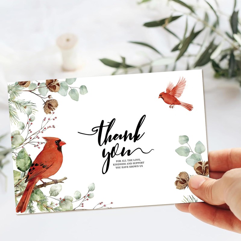 C2U 24 Pack Funeral Thank You Cards with Envelopes &