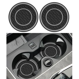 UBOG 2PCS Car Coasters,Car Cup Coasters,Car Accessories Car Coaster for Cup Holders,2.75 Inch No-Slip Anti Dust Mats Cups Holder Insert Coaster,Suitable for Auto Interior (Gray)