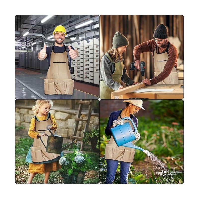 Denim Cooking Apron with Pockets, Work Apron Men, Multifunctional Garden
