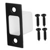 LALAFINA Black Gusset Screw Security Strike Plate Flush Bolt Black