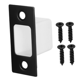 LALAFINA Black Gusset Screw Security Strike Plate Flush Bolt Black Repair Kit Door Plates Door Hardware