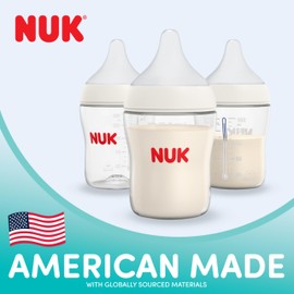 NUK Perfect Match 2-in-1 Natural and Anti-Colic Bottle with Slow Flow, Wide, Adaptable Nipple, 5oz., 2 Pack