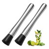 2Pcs 8 Inch Stainless Steel Cocktail Muddler and Mixing Spoon