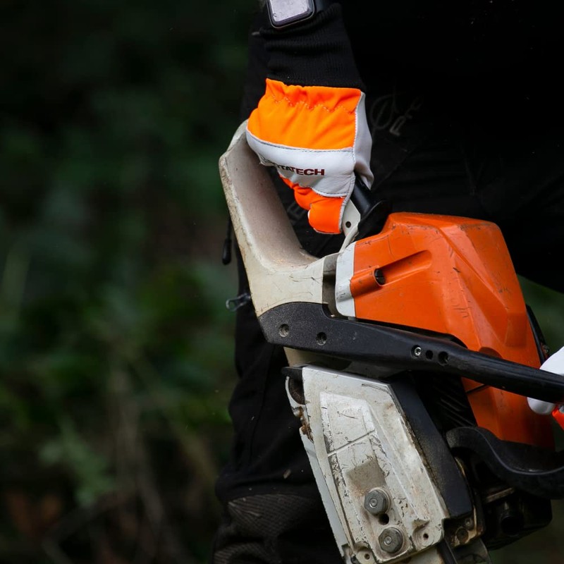 Rotatech Chainsaw Leather Safety Gloves Forestry Protection – Classic –