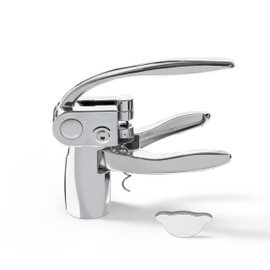 Vinturi Lever Wine Opener Set made of Premium Chrome Wine Corkscrew with Replacement Spiral and Foil Cutter with Sleek, Durable Die-Cast Metal Design
