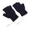 USB Warmer Heated Gloves Flip Half Fingerless Electronic Knitted Hand