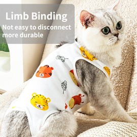 CGLRybO Cat Professional Recovery Suit for Abdominal Wounds or Skin Diseases, E-Collar Alternative for Cats and Dogs, After Surgery Wear, Pajama Suit (Forest, M)