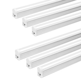 EPESTOEC 6 Pack LED T5 Integrated Single Fixture, 4FT, 2200lm, 6500K Super Bright White, 20W Utility LED Shop Light, Ceiling and Under Cabinet Light, Corded Electric with ON/Off Switch