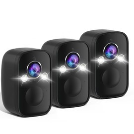 Rraycom 5MP Security Cameras Wireless Outdoor, 3PC Battery Powered Spotlight Siren Alarm Color Night Vision Security Camera, Motion Detection, 2-Way Talk, Cloud/SD, Work with Alexa