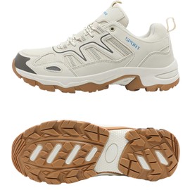 VVQI Zapatos de Senderismo Unisex Impermeables de Cuero, Ligeros, cómodos, Antideslizantes, de caña Baja, para Exteriores, acampadas, Caminatas y Trabajos