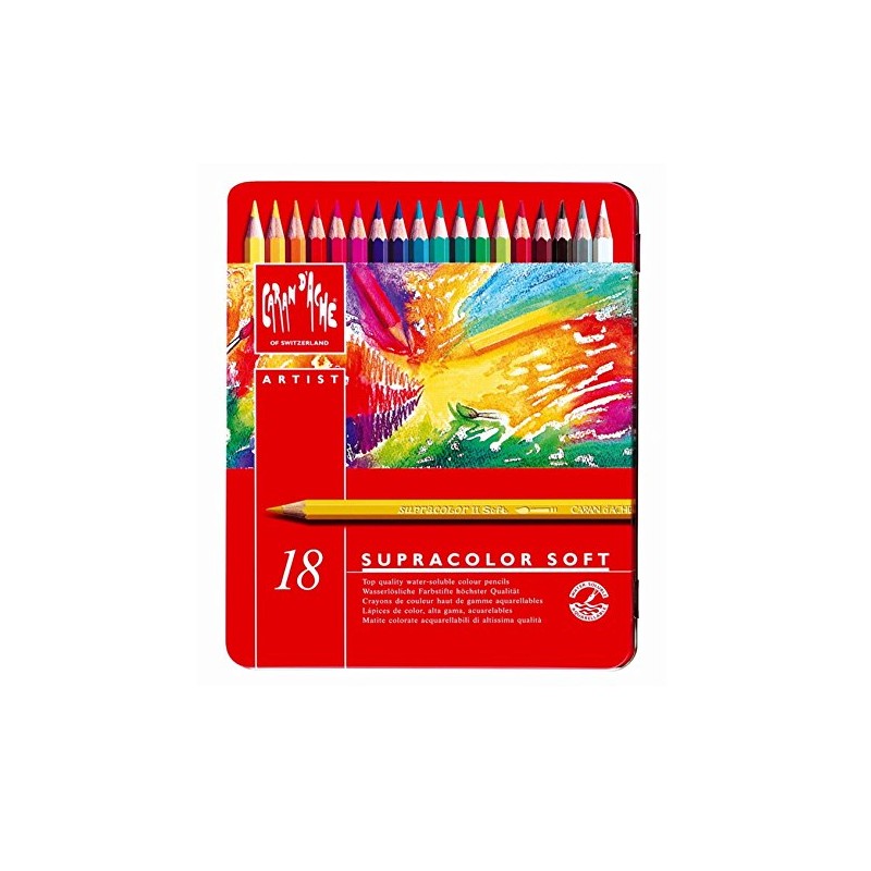 Caran Dache Set Of 18 Supracolor Soft Aquarelle Water Soluble