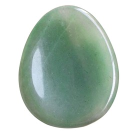 favoramulet Healing Crystal Thumb Worry Stone, Teardrop Carved Palm Pocket Stones for Anxiety Therapy Geometry Chakra Reiki Positive Energy Meditation, Green Aventurine