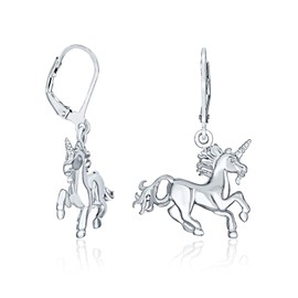 Unique Pegasus Horse Mythical Magical Unicorn Dangle Earrings For Women Teens Lever Back .925 Sterling Silver