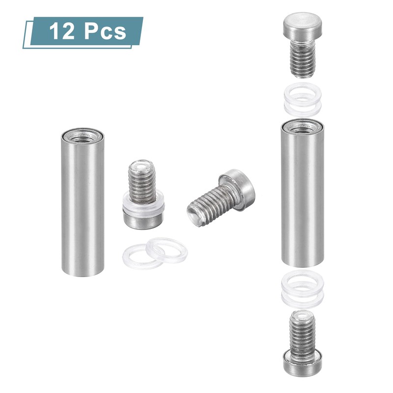 uxcell 12 Pcs Standoff Screws, 1/2" x 2" Stainless Steel