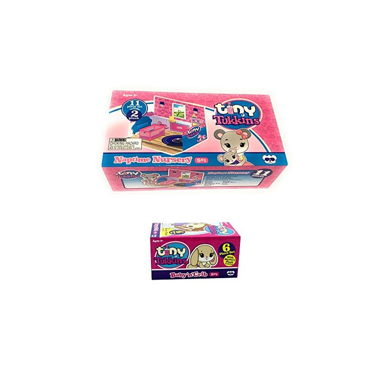 Tiny Tukkins Mouse Family Stuffed Animal Naptime Nursery Playset- Play