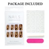 Gold Press on Nails Chrome Metal Fake Nails Glossy Mirror