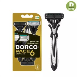 Dorco 도루코 PACE6 휴대용 면도기 3입 SXA100-3B Dorco PACE6 Portable Razor 3-pack SXA100-3B