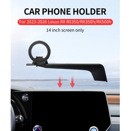 MaserWeller Car Phone Holder for 2023 2024 2025 2026 Lexus RX RX350 / RX350h / RX500h Accessories 14-Inch Screen Fixed Clip, 360° Rotation Phone Mount Compatible with MagSafe, Cell Phone Holder