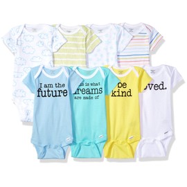 Onesies Brand Baby 8-Pack Short-Sleeve Bodysuit, clouds, Newborn