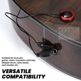 Piezo Contact Microphone Pickups for Guitar, Violin, Viola, Cello, Banjo, Ukulele, Mandolin and More (12 Pack)