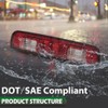 LQI Third 3rd Brake Light Clear & Red Compatible with