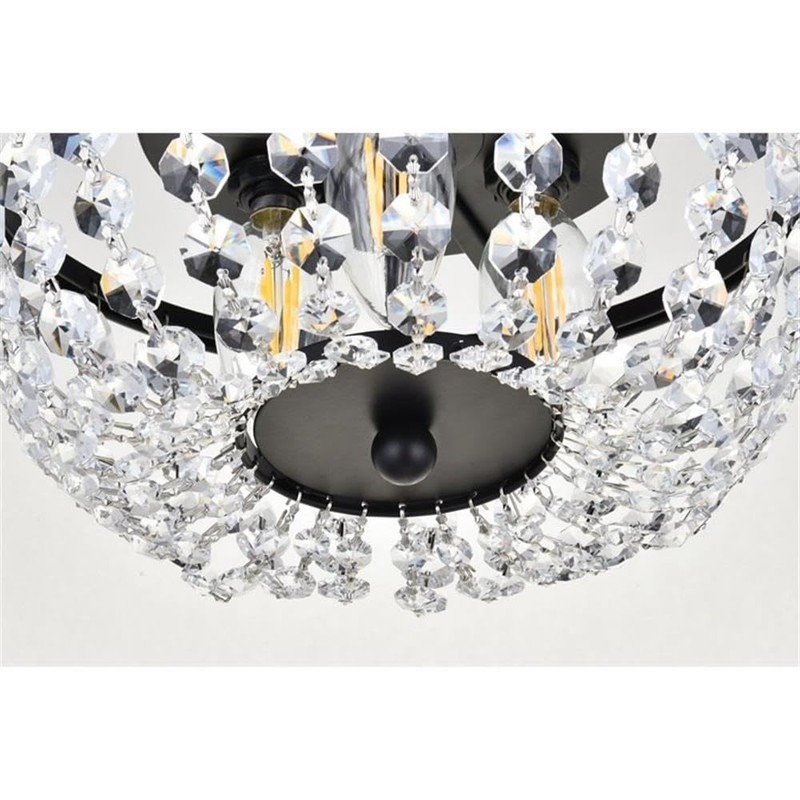 MAKLAINE Contemporary Flush Mount Light, 10 in Round Iron Frame