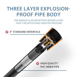 119 Inches Long Shower Hose Rv Shower Hose Extra Long Explosion Proof Anti Winding PVC Showerhead Hoses For Cleaning Pet Black Extension Hoses Flexible Hand Held Showerhose Replacement