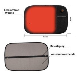 Thermrup Heated Cordless Seat Cushion USB with Far Infrared Pad and 3 Heat Settings for Outdoor, Home