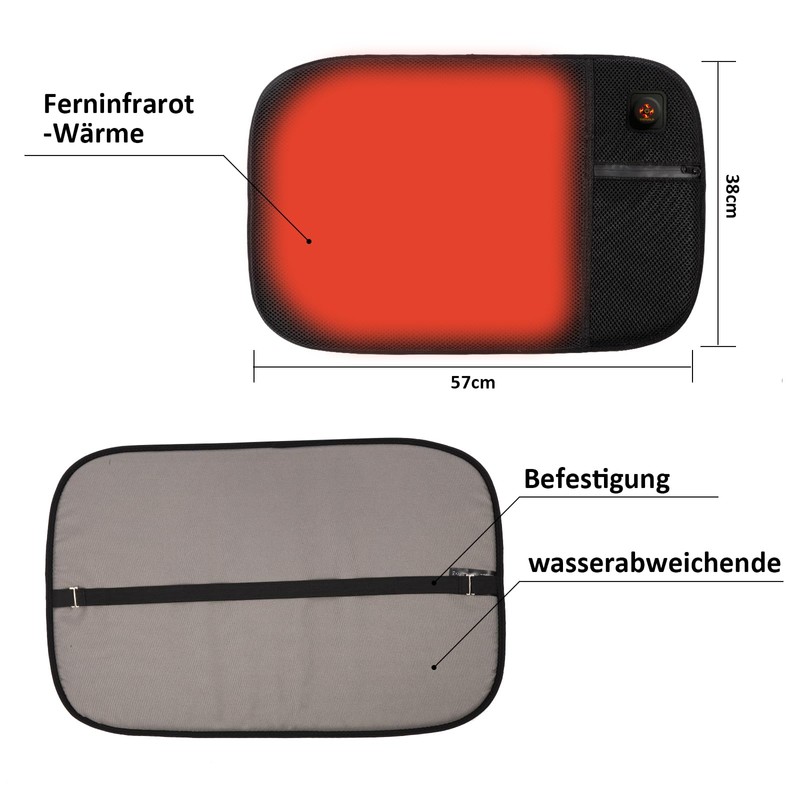Thermrup Heated Cordless Seat Cushion USB with Far Infrared Pad