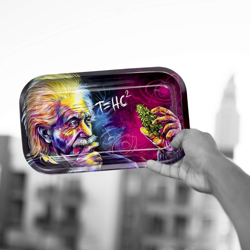 Metal Rolling Tray, T=HC2 Einstein Design by V Syndicate, Medium