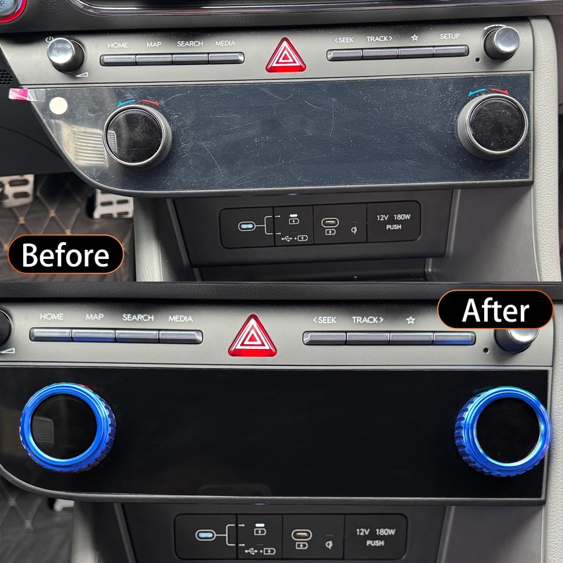 FUEISOF Car Air Conditioning Gear Knob Frame Cover for Hyundai