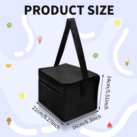 LECEHIVO 18 Pack Insulated Lunch Bags Bulk, Leakproof Cooler Bags Reusable Lunch Boxes,Waterproof Thermal Insulated Beverage Bag for Women Men for Work, Picnic, and Beach(Black)