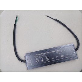 LED Driver 100W 12V UL Listed Transformer, Waterproof IP67 Power Supply, 100-130V AC to 12V DC Low Voltage Adapter for Outdoor Use
