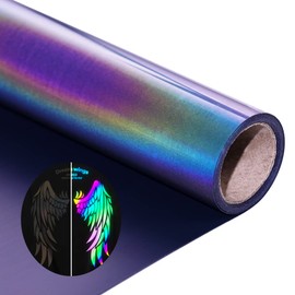 Reflective Plotter Film Textile, Rainbow Heat Transfer Vinyl 30.5 cm x 183 cm Plotter Flex Film for Cricut and Silhouette Cameo, Textile Transfer Film for Iron-On DIY T-Shirt, Fabrics