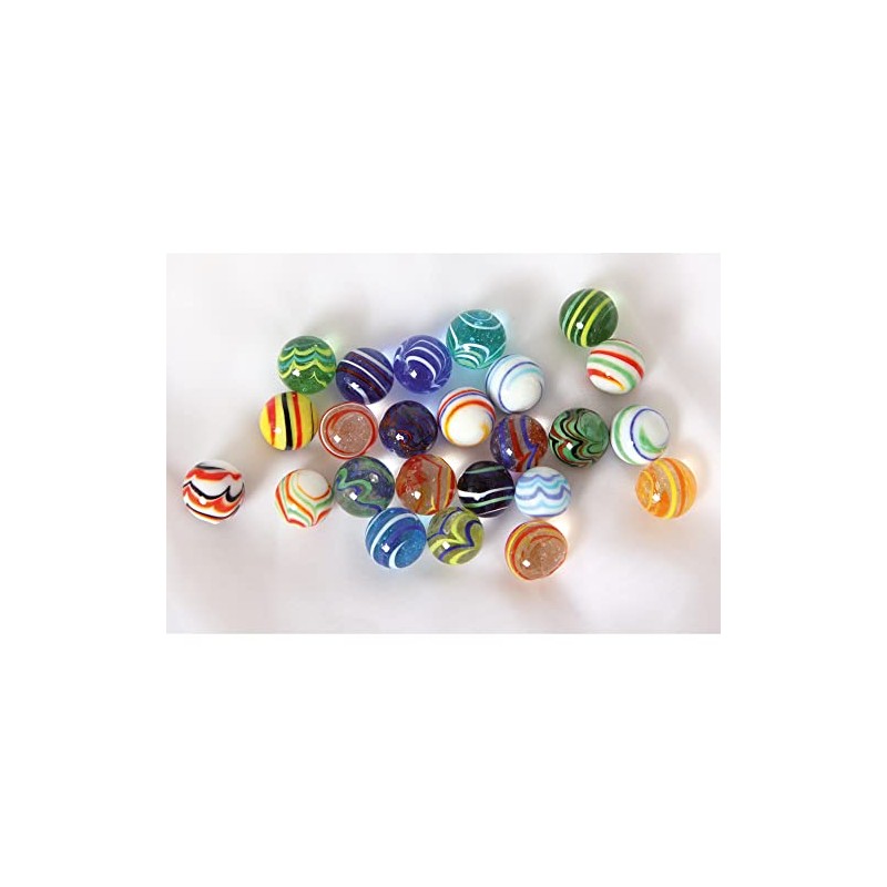 Glass Marbles Strips Mix of 20 mm 24 Pieces