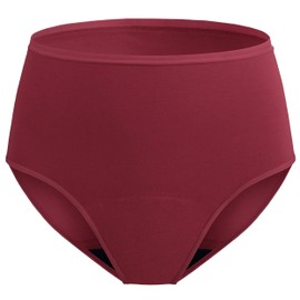 REELINDRY Incontinence Underwear for Women Absorbency Maximum 2.0 oz Washable Leak Proof Adult Panties Fresh Bladder Protection Postpartum 1 Pack (Dark Red, L)
