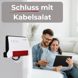 foto-kontor Wall Mount Compatible with AVM FRITZBox Modem Router with Cable Management 7690 7590 7590 AX 6660 Cable 7530 5530 8850 6850 6660 6890 7490 Black