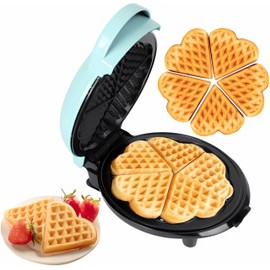 Waffle Maker 7“ Non-Stick Waffler Iron Stuffler Stuffed Wafflera 700W Adjustable Browning Control, Electric Baker Makes Thick, Fluffy Waffles, Kitchen Essential for Breakfast, Azure