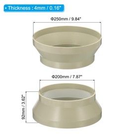 PATIKIL 10" to 8" Duct Reducer Connector, 2pcs Heating Cooling Ventilation Fire-Resistant Increaser Adapter Pipe Fitting for Vent System, Beige 250x200 mm ID