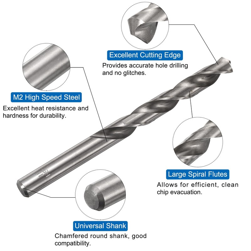 sourcing map Tap & Drill Bit Set, 1pcs 1/4-18 NPT