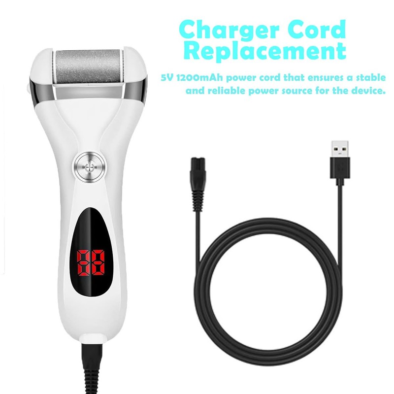 2 Pack Replacement Charger Cable for Electric Callus Remover for