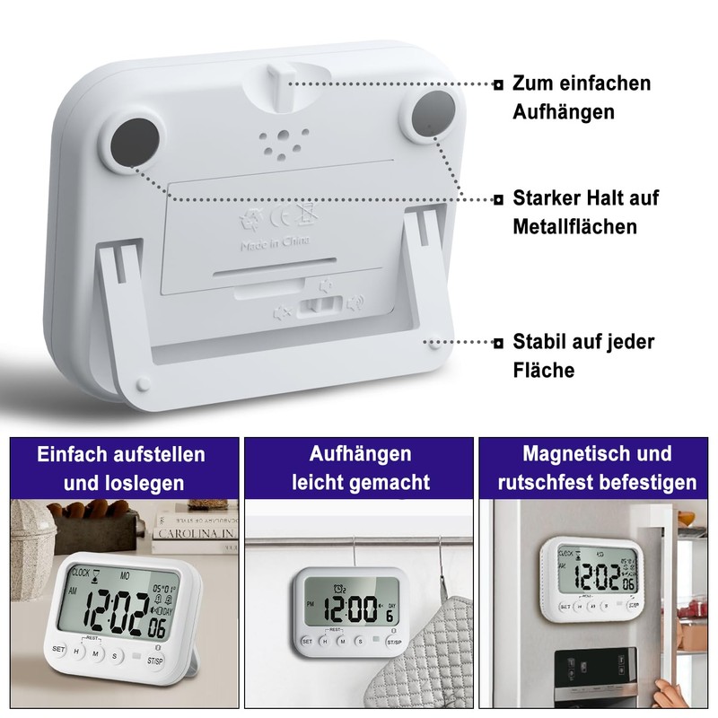 VEHHE Digital Egg Timer with Countdown & Stopwatch - Kitchen