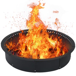Smokeless Fire Pit Ring for Outside, 36 Inch Heavy Duty Metal Insert with Air Vents for Better Burn, Outdoor Firepit Ring for Backyard, Patio, Camping, Smokeless Wood Burning Use
