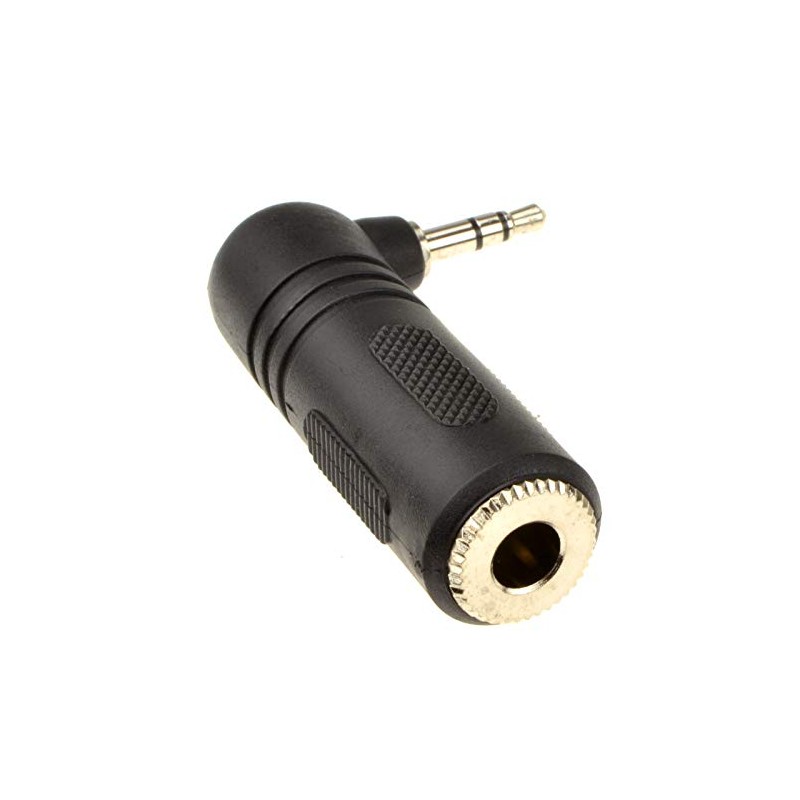 kenable 6.35mm Jack Socket to Right Angled 3.5mm Stereo Jack