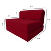 Amfuton Red Sleeper Chair Folding Foam Beds, Portable Guest Bed