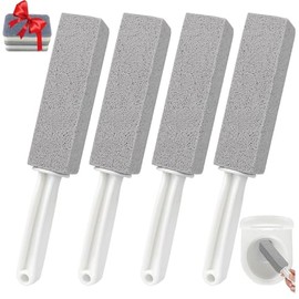 4Pcs Piedra Pomez para Baño+6Pcs Ganchos+1Pcs Cepillos de Limpieza - Cepillo para Baño,Piedra Pómez de Limpieza con Mango Extralargo,para Limpiador de Azulejo/Limpiezas Baño/Limpiezas Taza de Baño