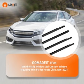 GOMADEIT Black Window Weather Stripping for Honda Civic 2016 2017 2018 2019 2020 2021, for Honda Civic Window Trim Molding, 72450-TEA-T01 72410-TEA-T01 72950-TEA-T01 72910-TEA-T01