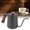 Stainless Steel Coffee Hand Pot with Wooden Handle Long Mouth