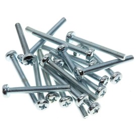M4 (4mm x 60mm) Phillips Pan Head Machine Screws - Steel (Pack of 20) DIN 7985
